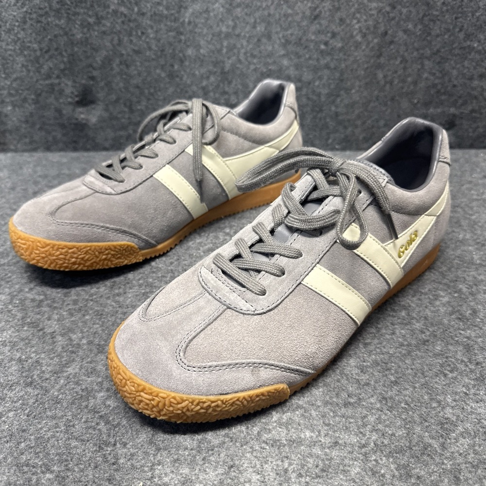 Gola Harrier Suede CMA192 Men's Size 9 Gray Gum Sole Retro Sneakers